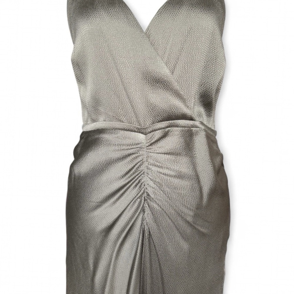 $448 Jonathan Simkhai Eucalyptus Green Silk Midi Dress Sz 6 Designer Chic Luxe - Picture 6 of 16